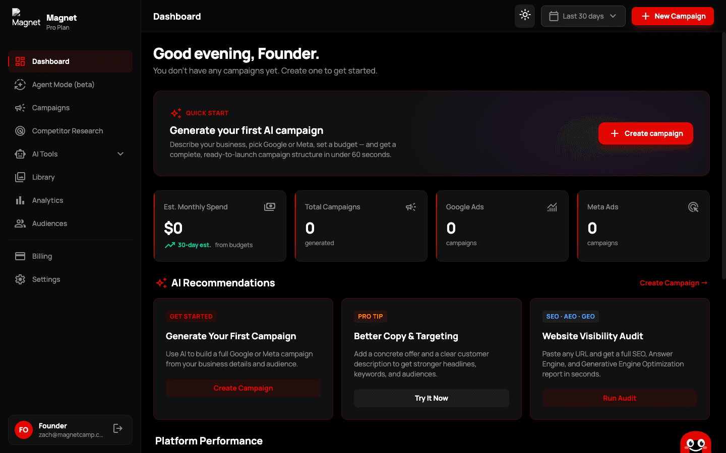 Magnet AI - Dashboard